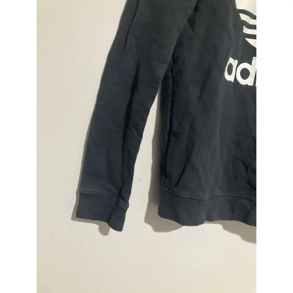 Adidas Originals Black Long Sleeve Crewneck Sweatshirt Size XS Logo Adult